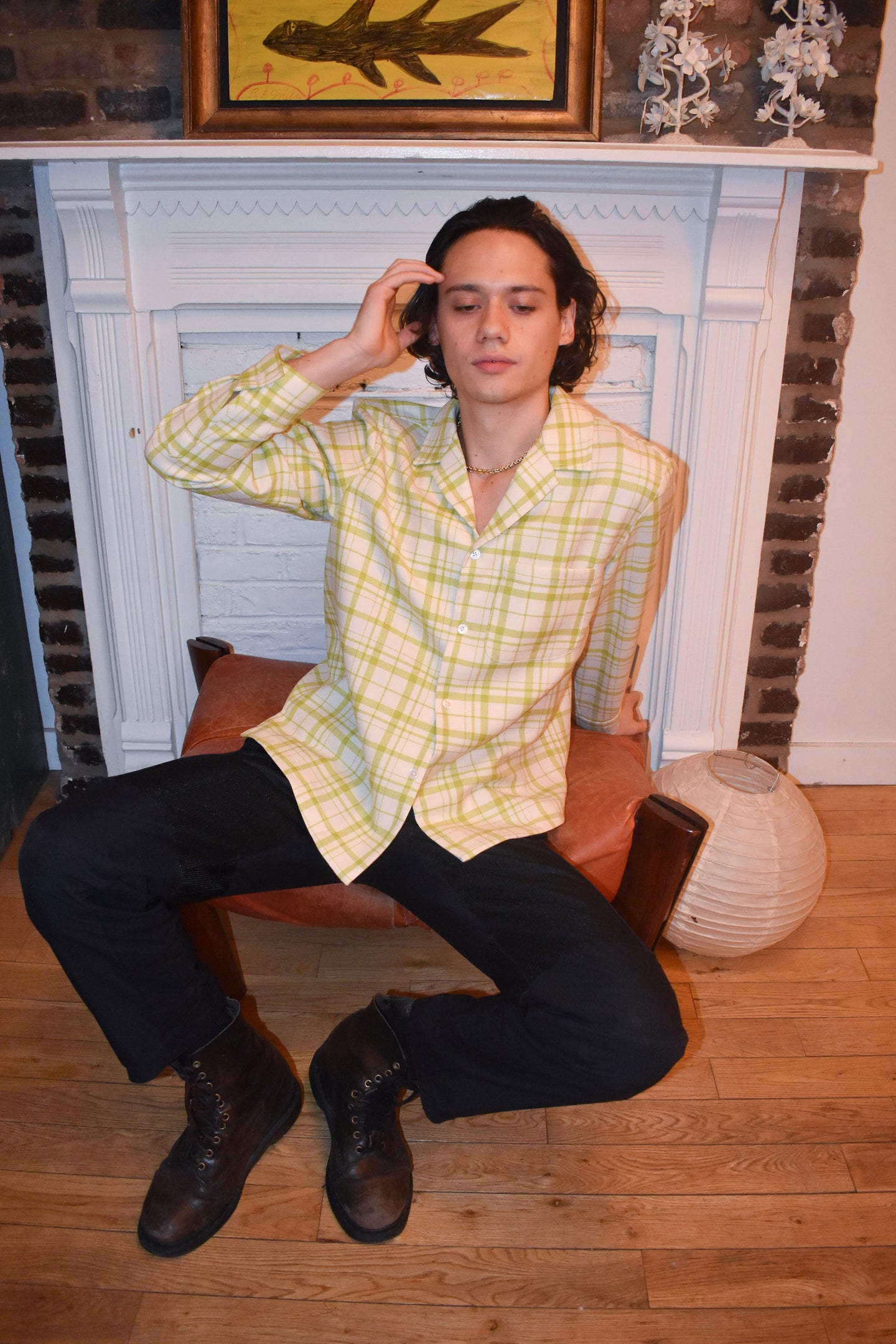 Jamie Shirt in Checked Virgin Wool